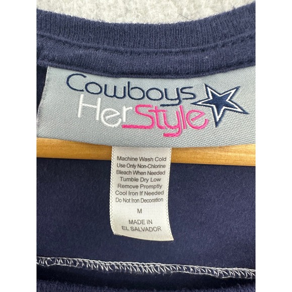 Cowboys HerStyle Navy Blue Dallas Cowboys Football T Shirt Women's M - Picture 3 of 8